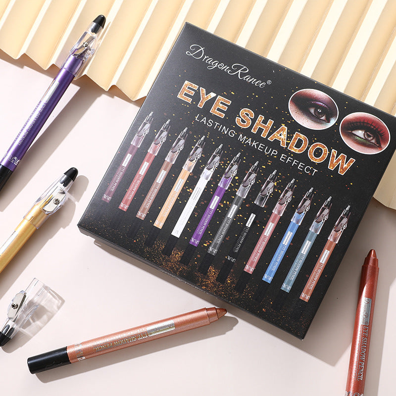 12-Piece Eyeshadow Stick Set - Pearlescent Eye Makeup Pen Kit