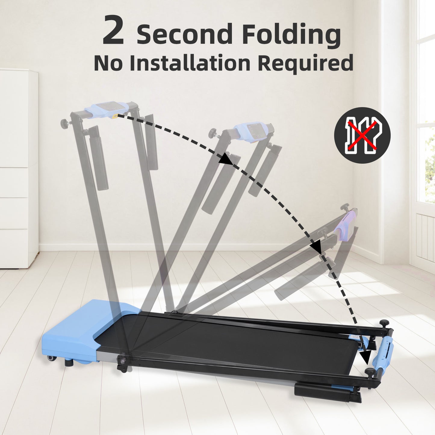 Treadmill for Home with LED Display - Blue