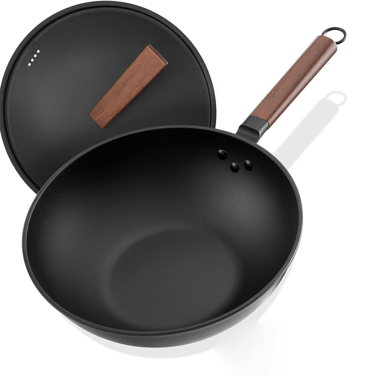 Traditional Uncoated Iron Cooking Pot with Lid and Spatula - 30cm & 32cm Variants