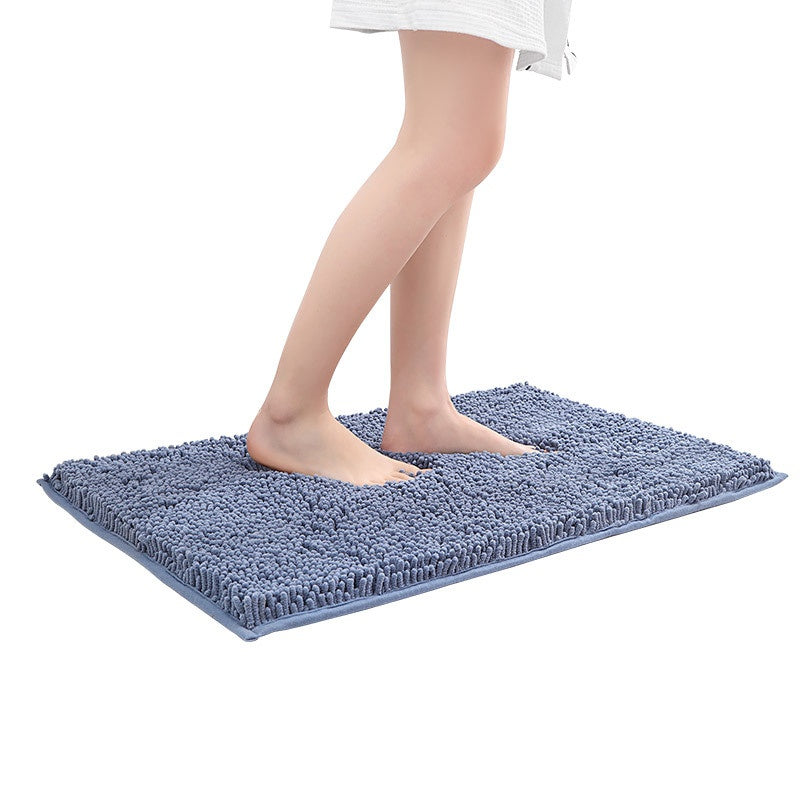 Non-slip Absorbent Bathroom Floor Mat - Stain-Resistant, Dense Woven Chenille