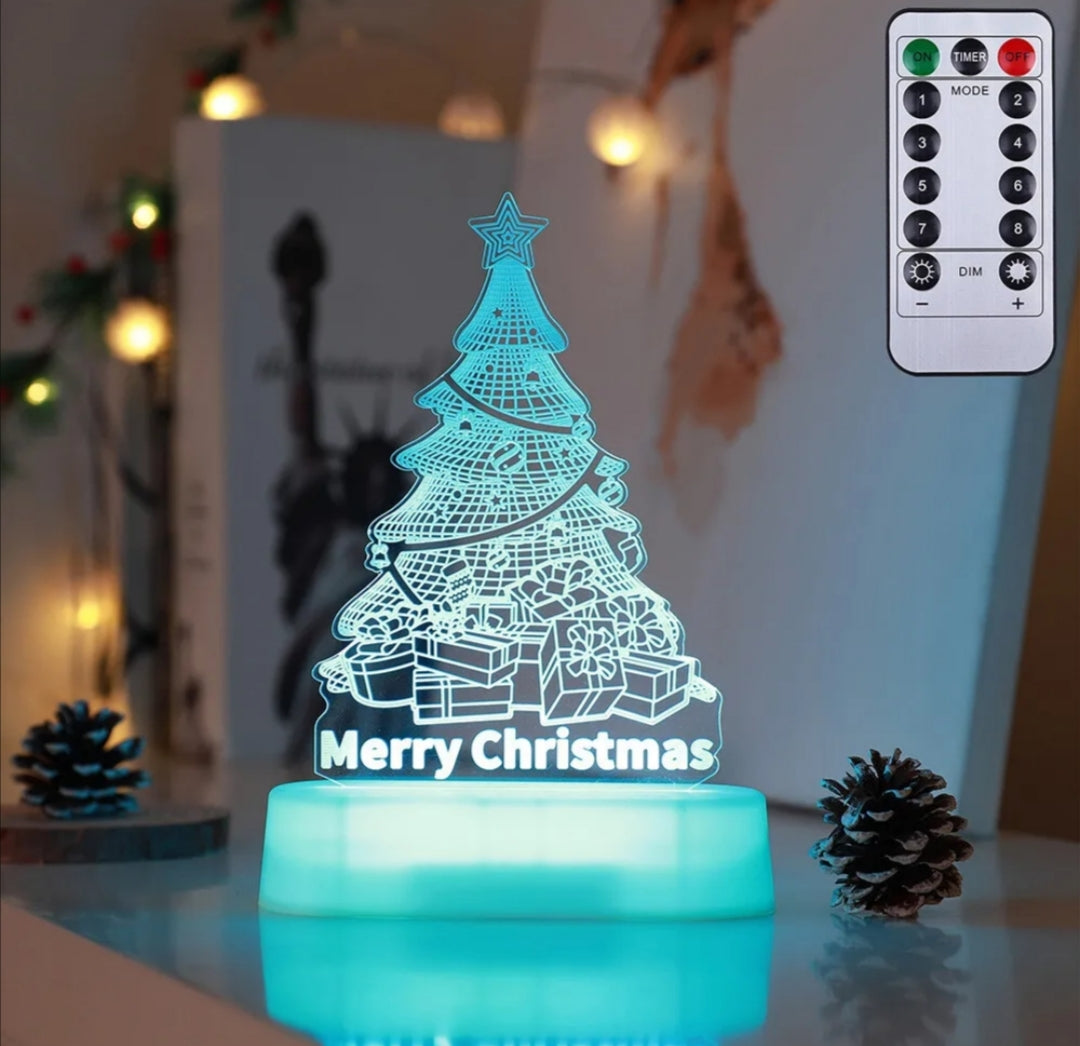Acrylic LED Night Light - 3D Christmas Decoration Lamp