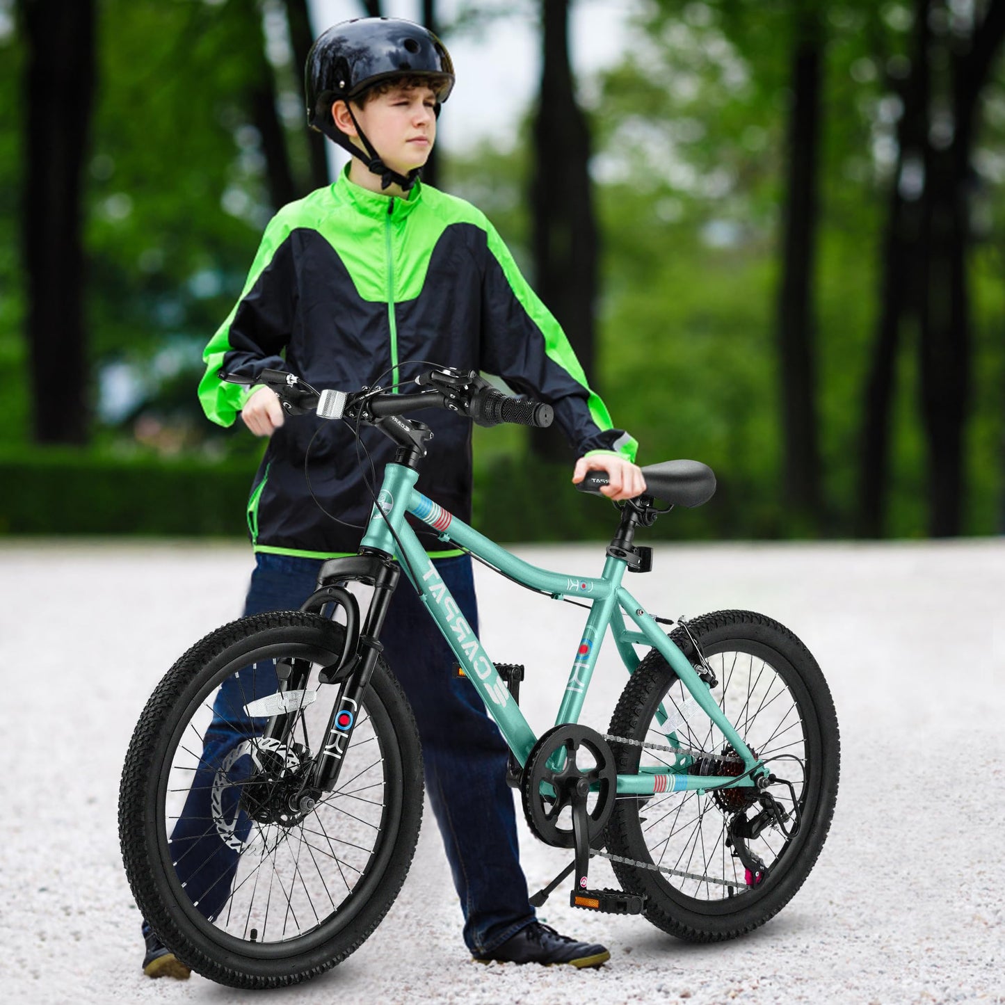 20 Inch Kids' Mountain Bike - 7 Speed, Steel Frame, Green