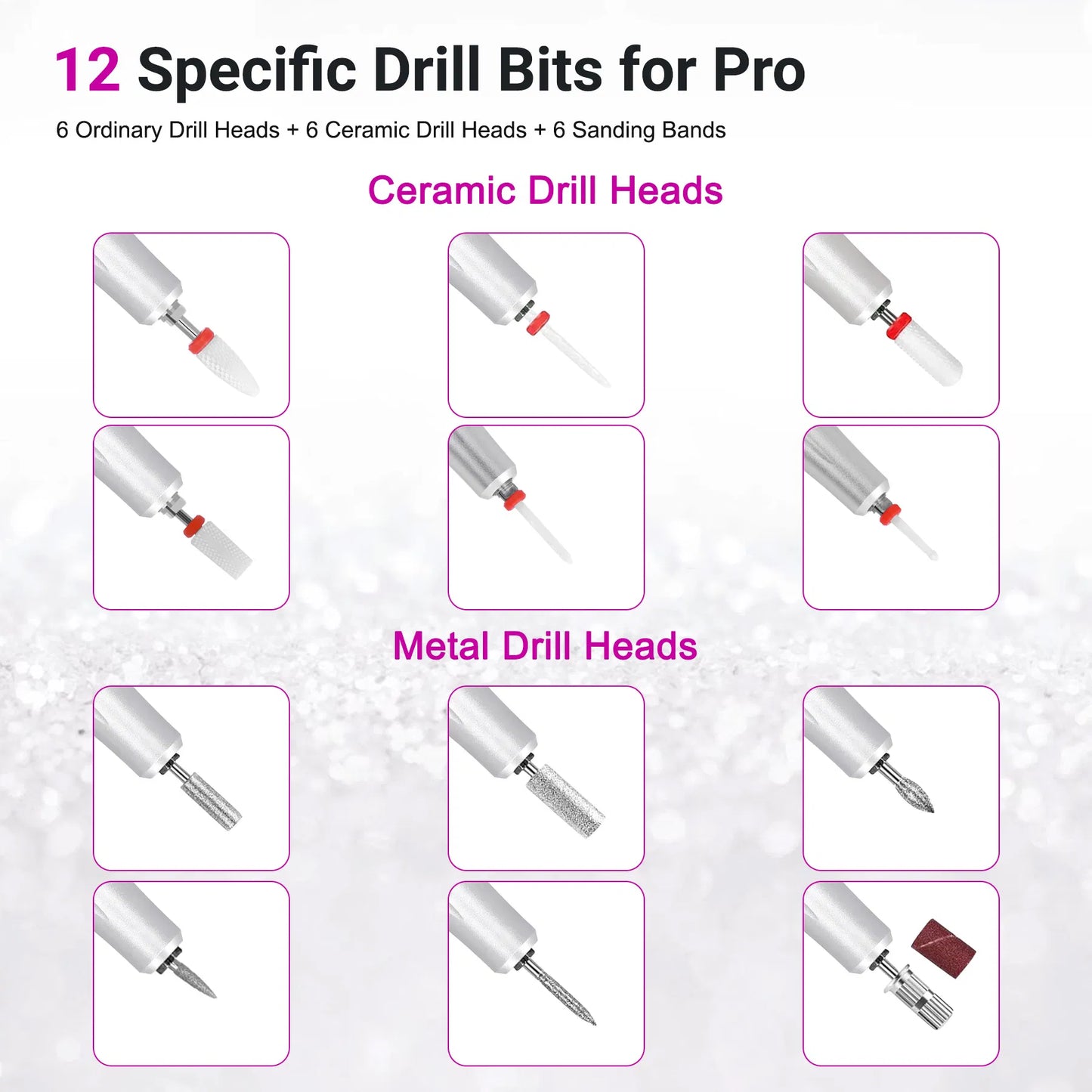 Professional Portable Electric Nail Drill - 35000RPM Rechargeable Manicure Tool