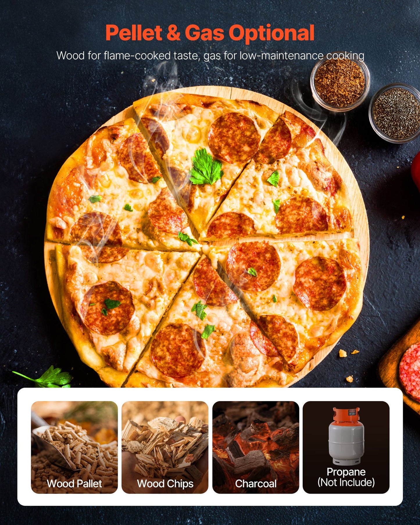 Outdoor Portable Pizza Oven - Dual Fuel for Camping