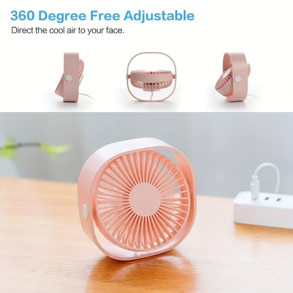 Rechargeable Desktop Mini Fan - Portable Quiet Cooling for Office & Home