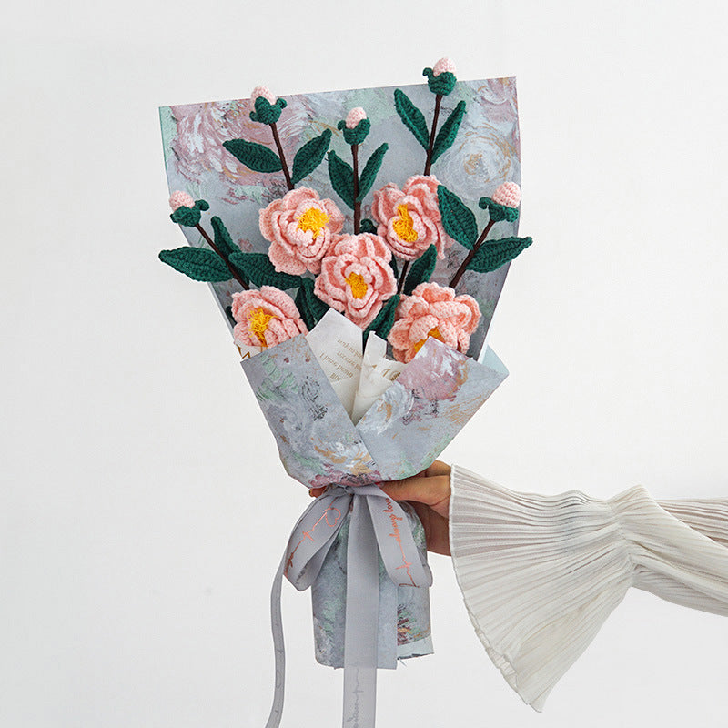 Artificial Flower Bouquet - Camellia Handmade Dried Flower Decor