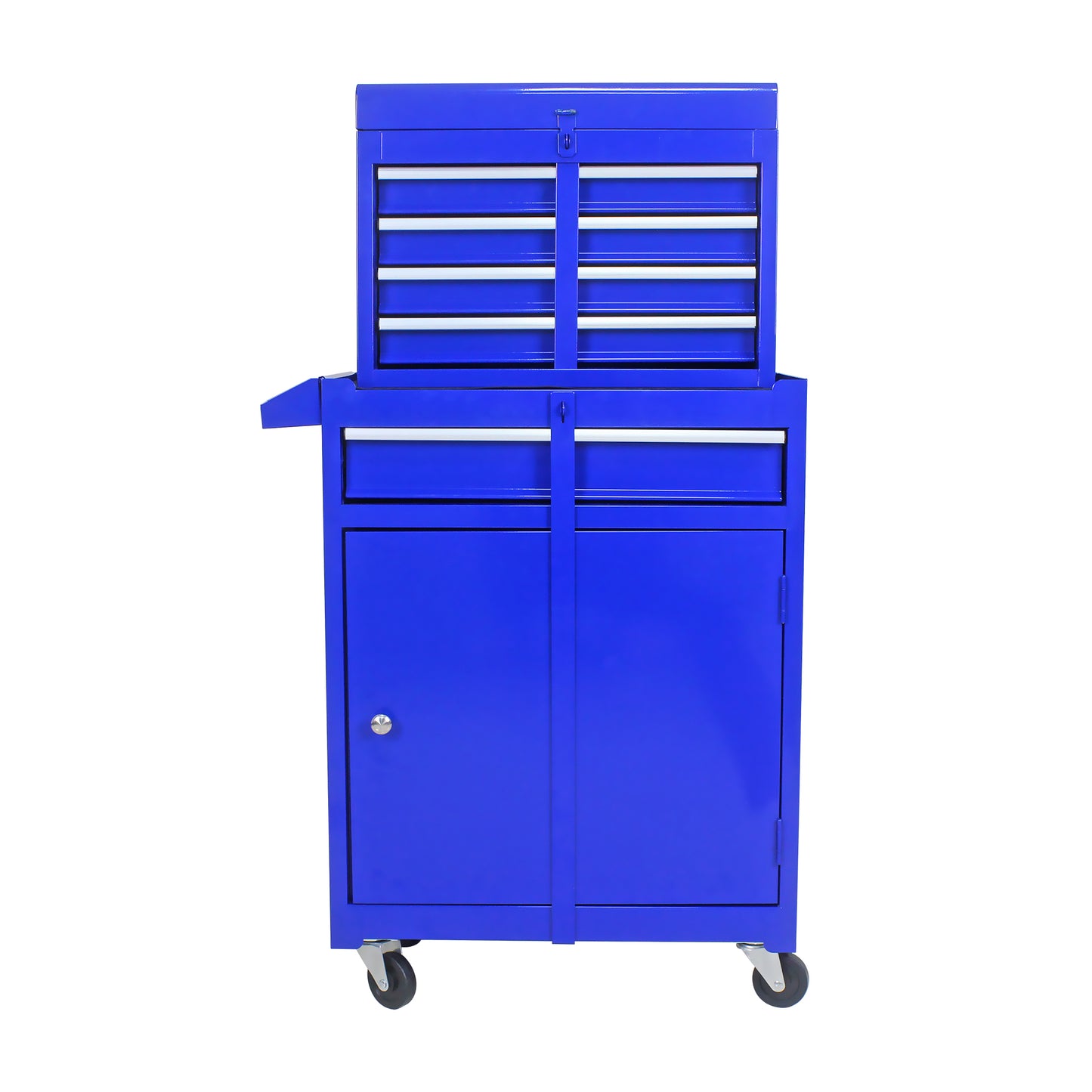 Blue Metal Tool Storage Cabinet with 5 Drawers & Bottom Shelf