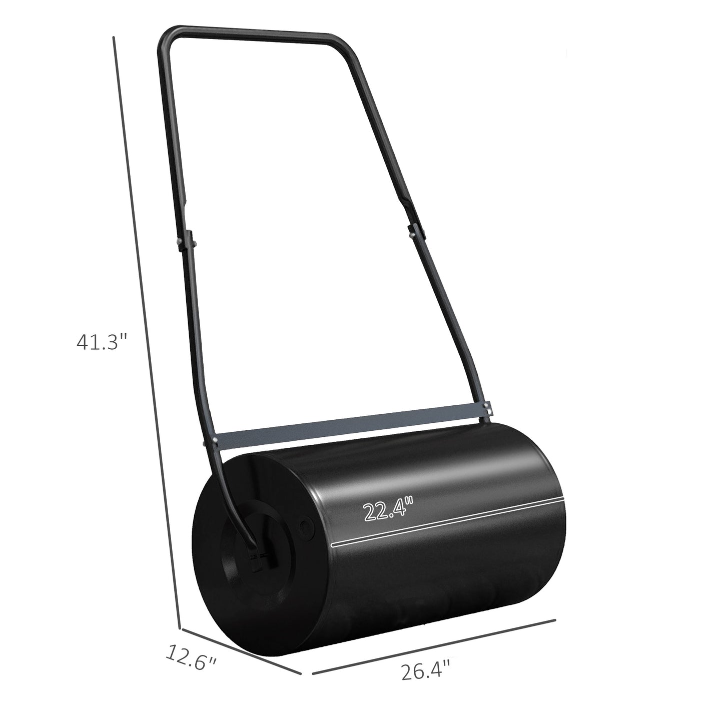 46L Water-Filled Lawn Roller with U-Handle for Garden and Sod Flattening