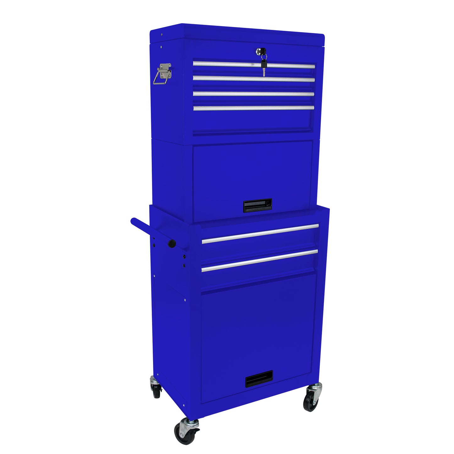 High Capacity Rolling Metal Tool Storage Cabinet with 6 Drawers - Blue