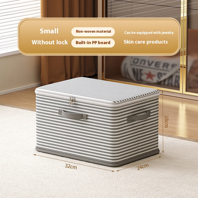 Large Lockable Clothes Storage Box with Handles for Home Organization