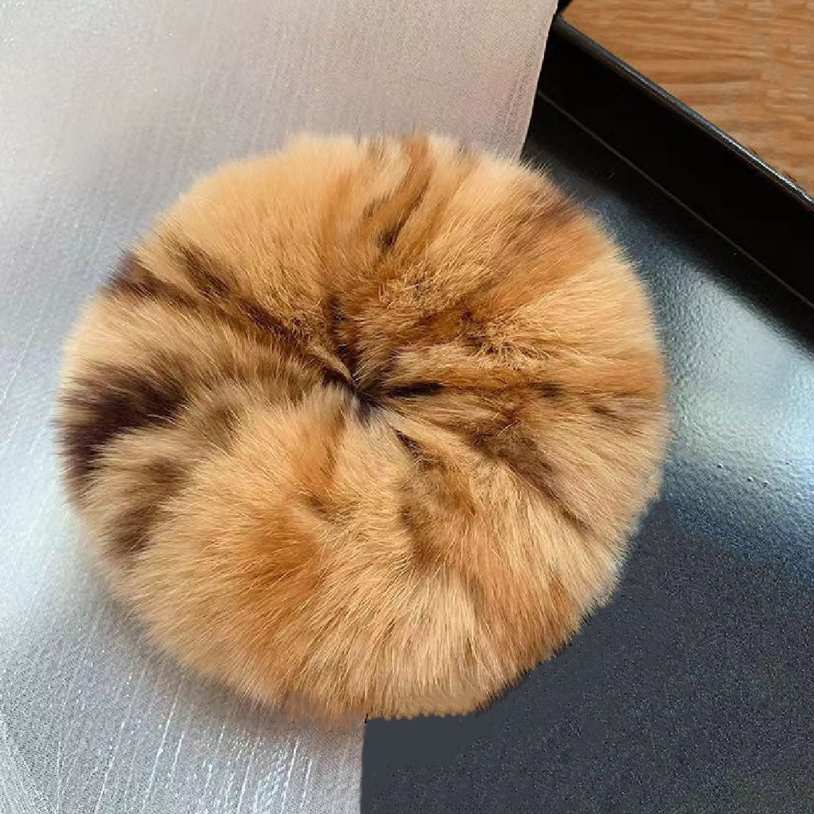 Plush Hair Ring with Rabbit Hair - Multiple Colors