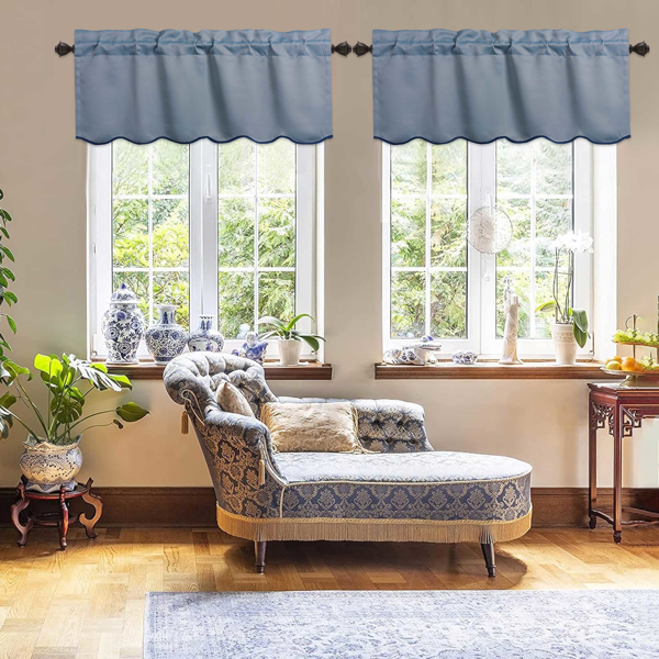 Blackout Window Valances - 2 Panels 52"x18" - Elegant Design