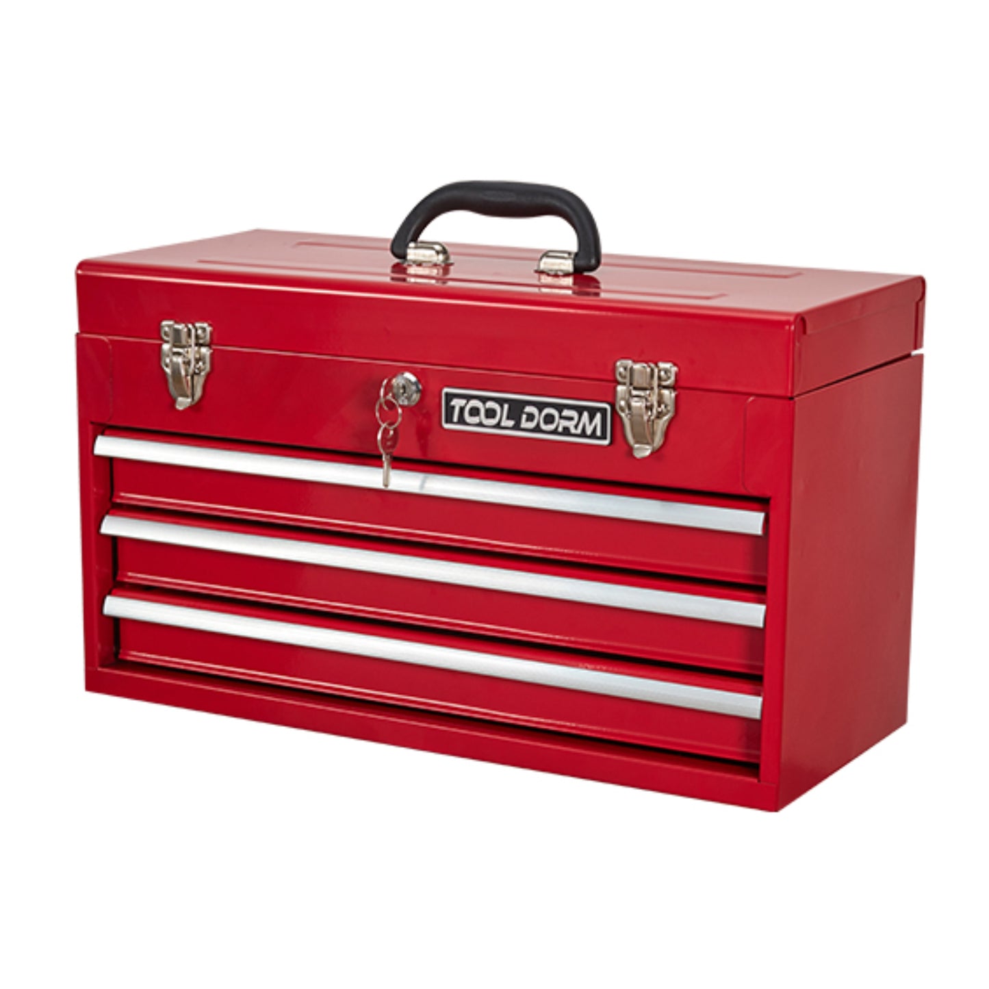 20.3-Inch Metal Tool Box with Drawers, Lockable Steel Chest for Garage and Workshop