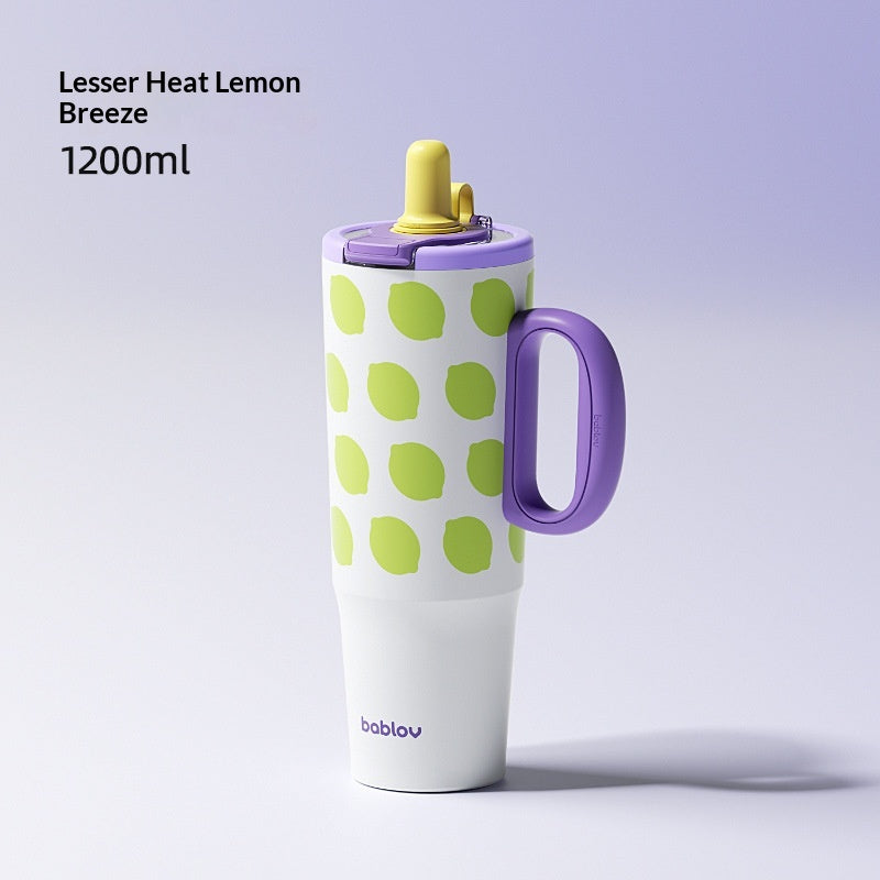 Insulated Large Capacity Water Bottle with Ceramic Liner - Portable & Heat Retaining
