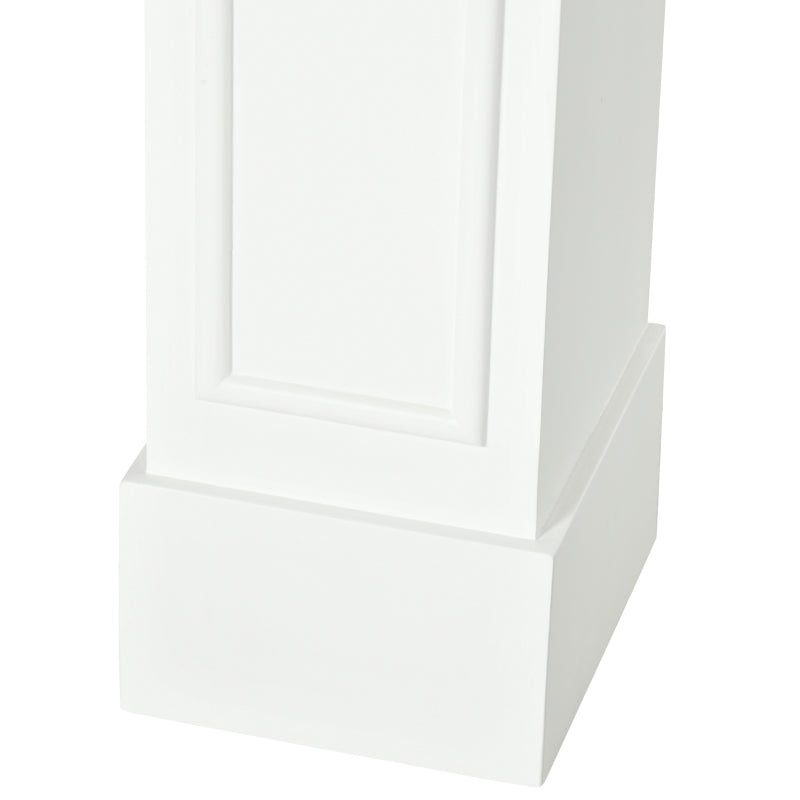 Modern White Fireplace Mantel with Decorative Pattern - MDF