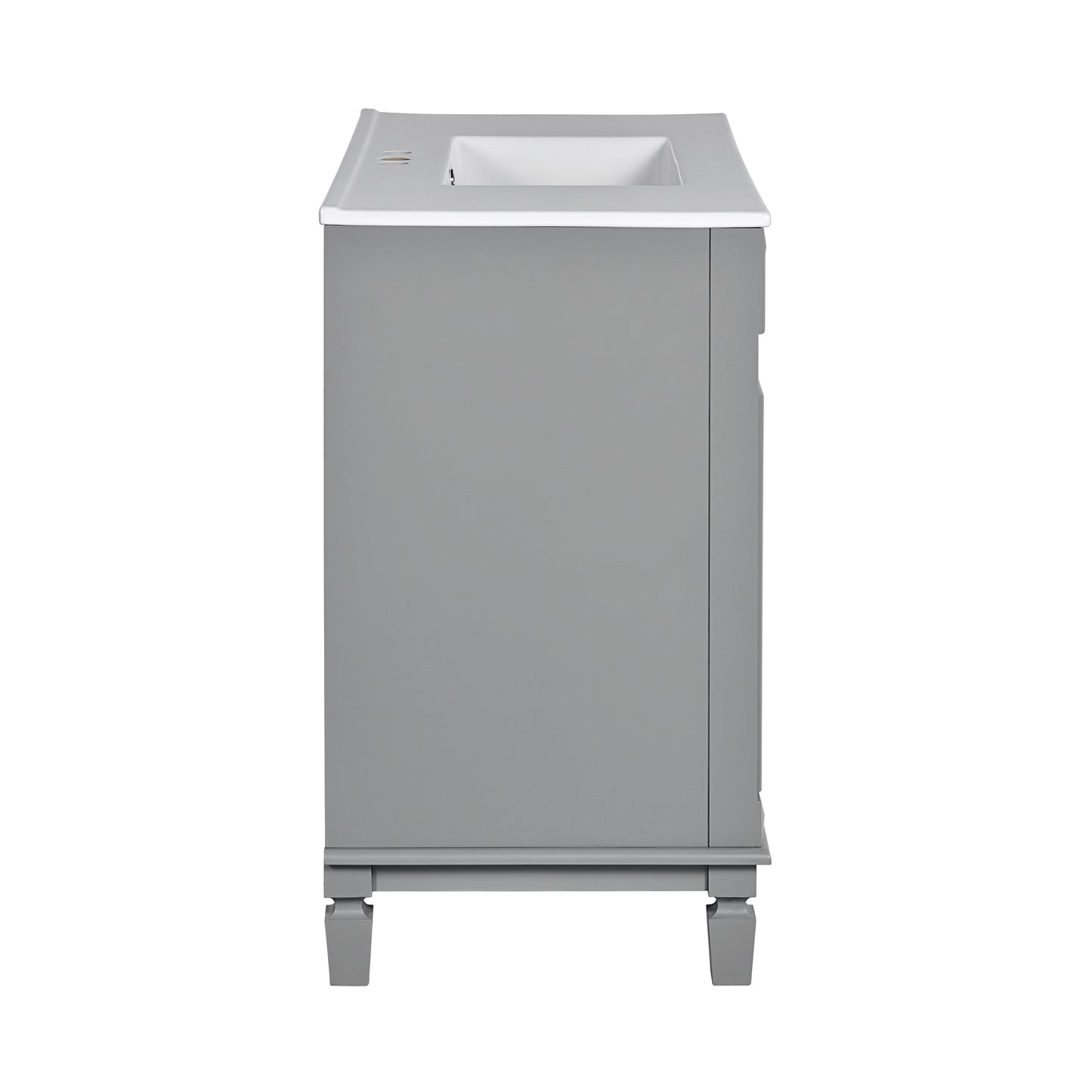 36-Inch Modern Bathroom Vanity with Top Sink - Grey