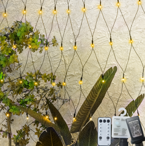 360-Degree LED Christmas Net Lights - 9.8ft x 6.5ft - Yellow