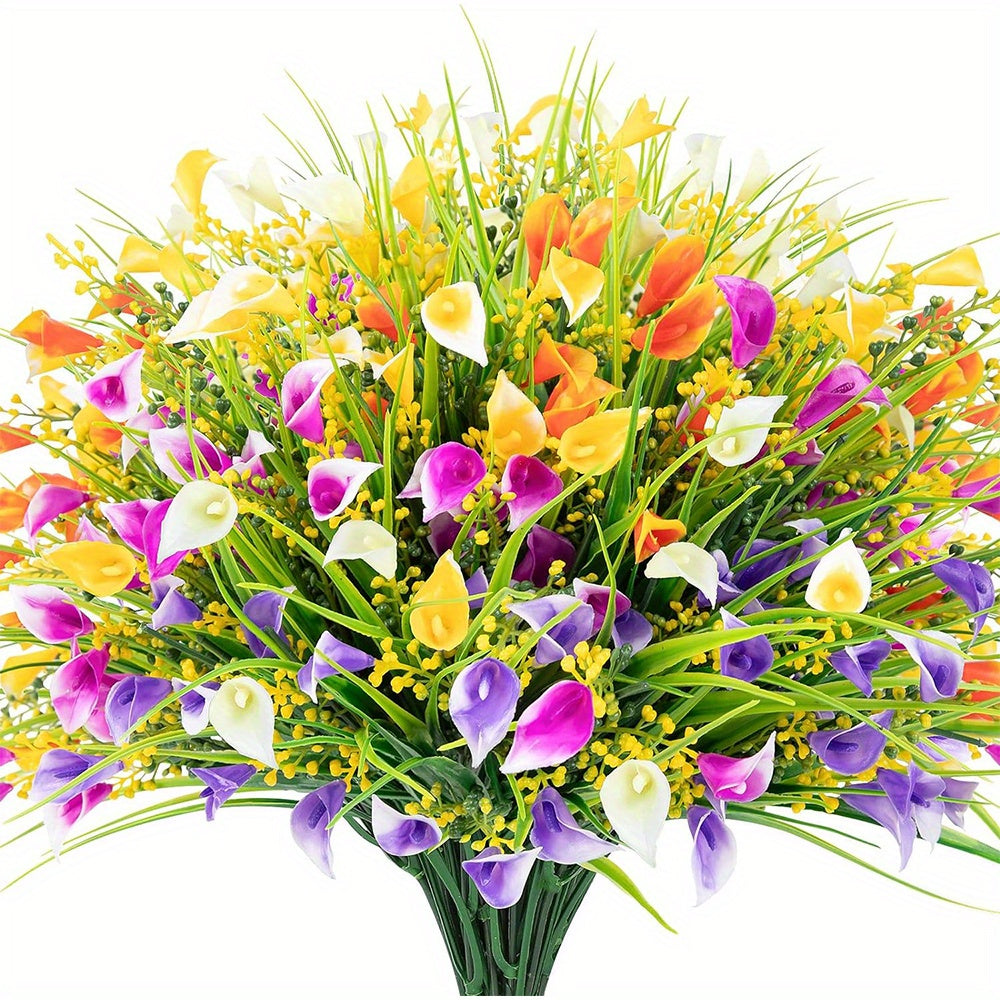 Artificial Calla Lilies - UV-Resistant Faux Flowers, 5 Mixed Colors