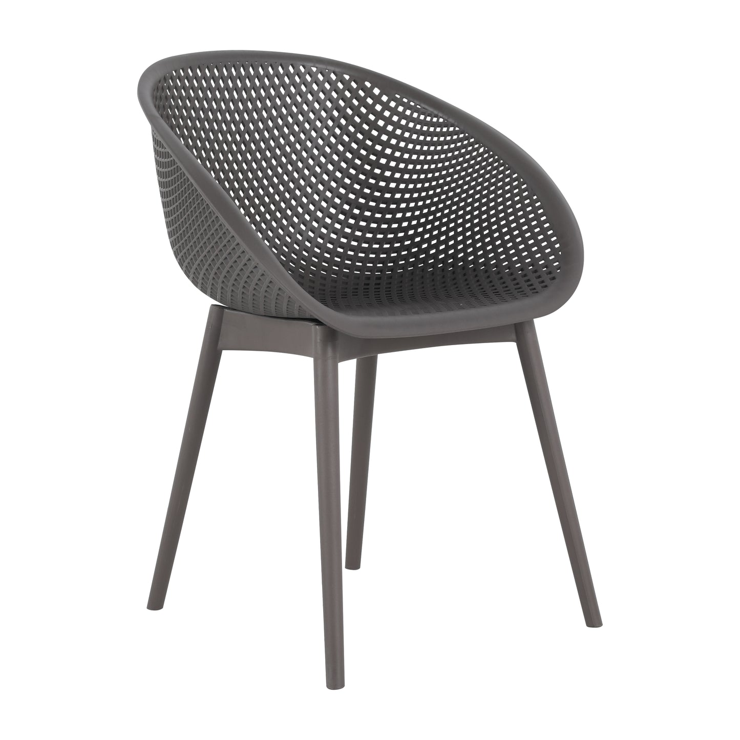 Modern Lounge Chairs with Round Table - Warm Grey & White