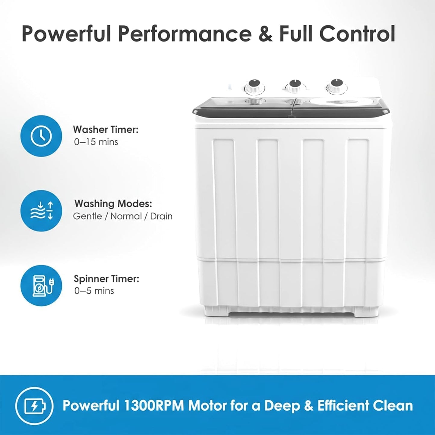 14 lbs Portable Twin Tub Washing Machine - Compact & Efficient