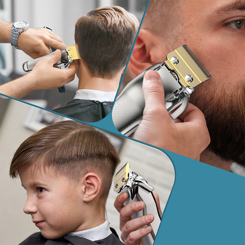 LED Hair Clipper with LCD Display - Silver