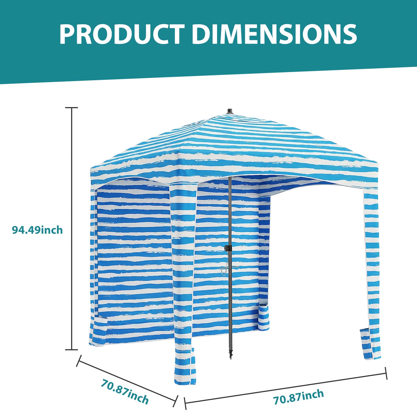 Portable Beach Sunshade Tent with Detachable Side Walls - 6ft