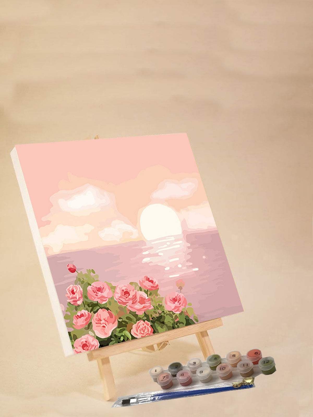 DIY Digital Oil Painting Sunset Tulips 30cm Wall Art Pack