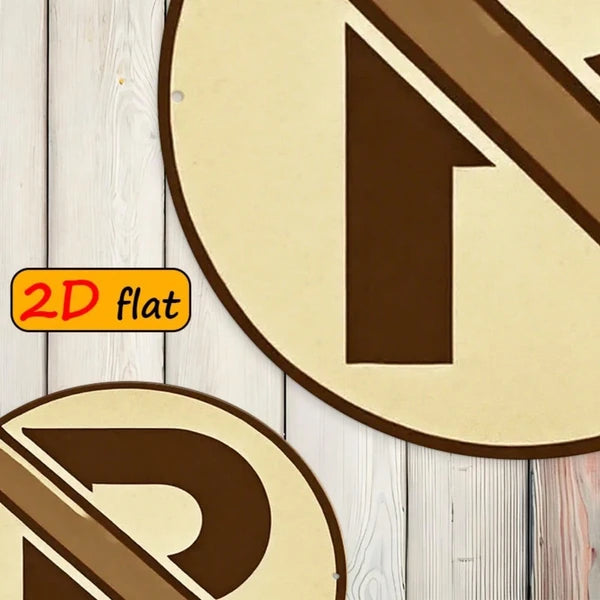 No Parking Symbol Aluminum Round Outdoor Sign - 7.87in