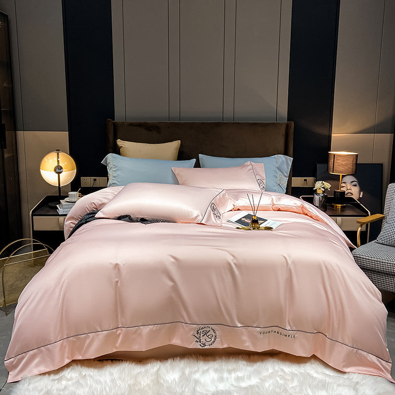 Home Washed Silk Bedding Set Four Piece Quilt Cover Bed Sheets Pillowcases