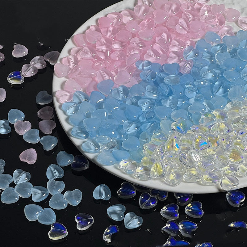 Love Peach Heart Glass Beads 12mm Handmade Jewelry Accessories