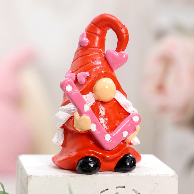 Valentine's Day Resin Decorations Set - Love Theme Wedding & Party Ornaments
