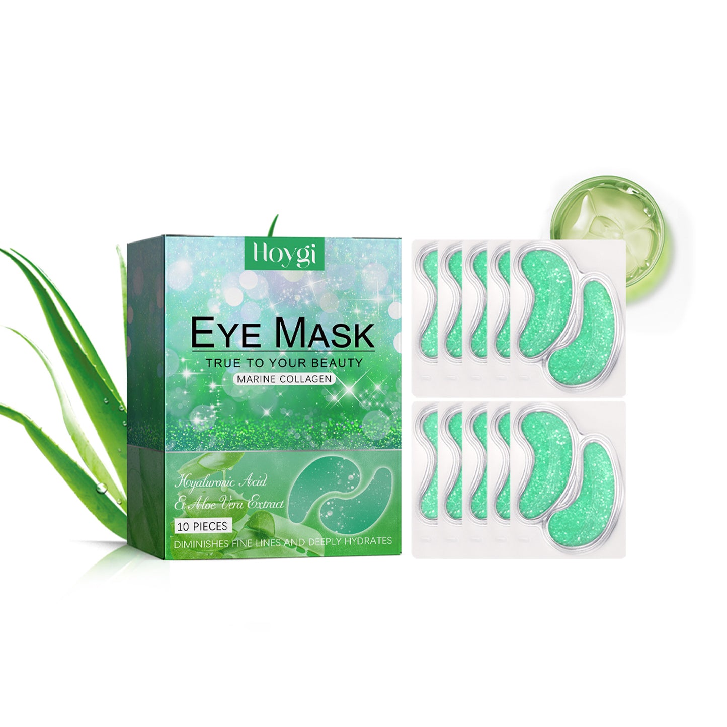 Aloe Vera Eye Gel Patches - Anti-Aging Collagen & Hyaluronic Acid Treatment