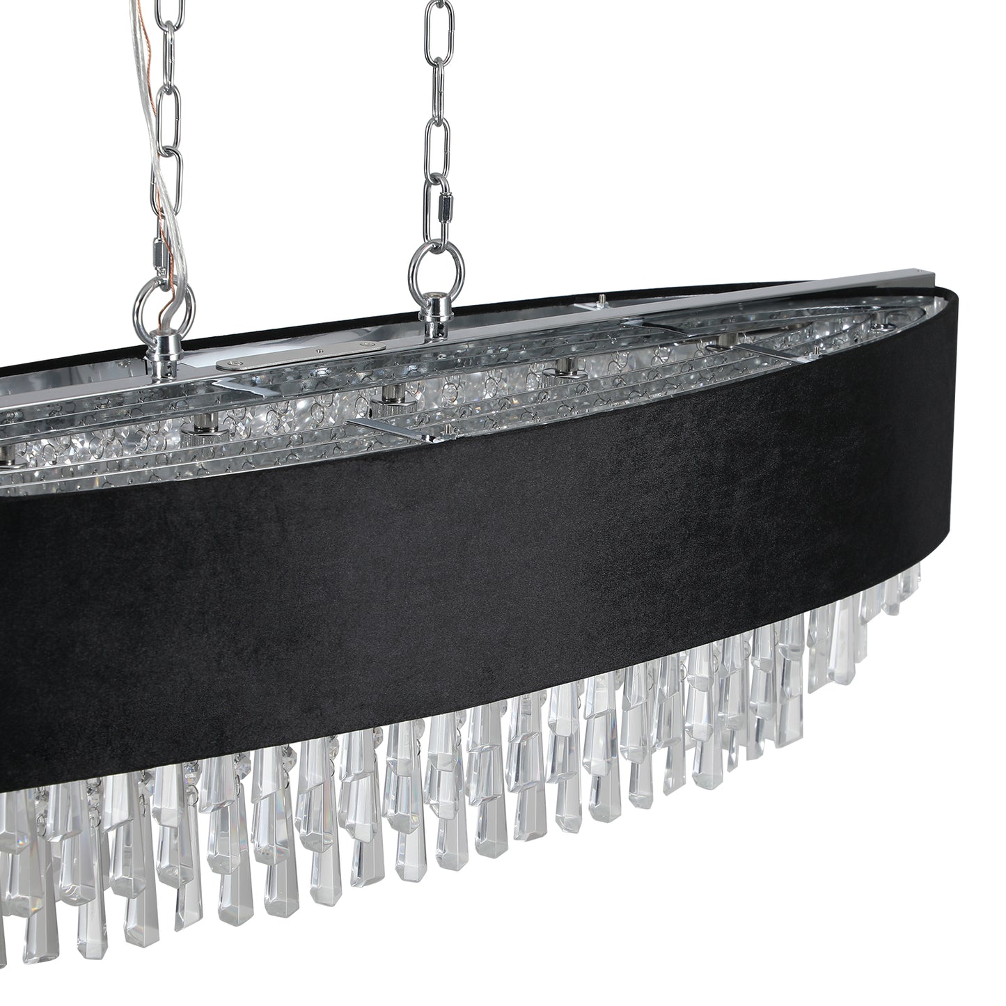 39in Crystal Chandelier with Adjustable Height, 8-Light G9 Base
