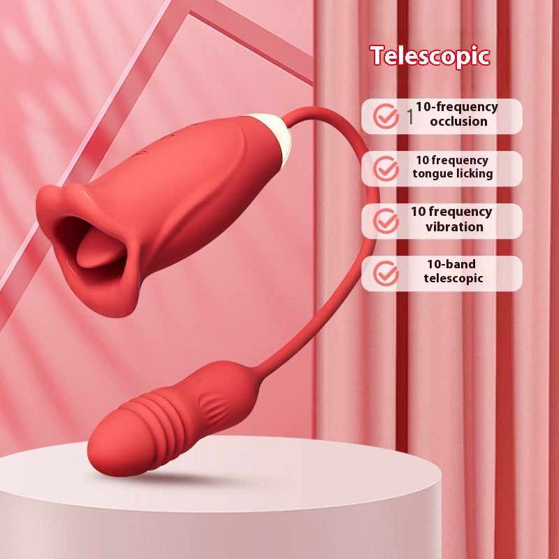 Wireless Remote Control Tongue Vibration Toy for Adults - Telescopic & Retractable