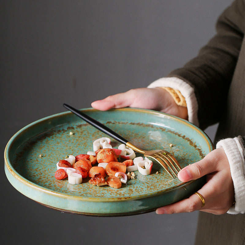 Japanese-Style Handmade Ceramic Soup Plate Set - Various Sizes, Retro Kitchenware