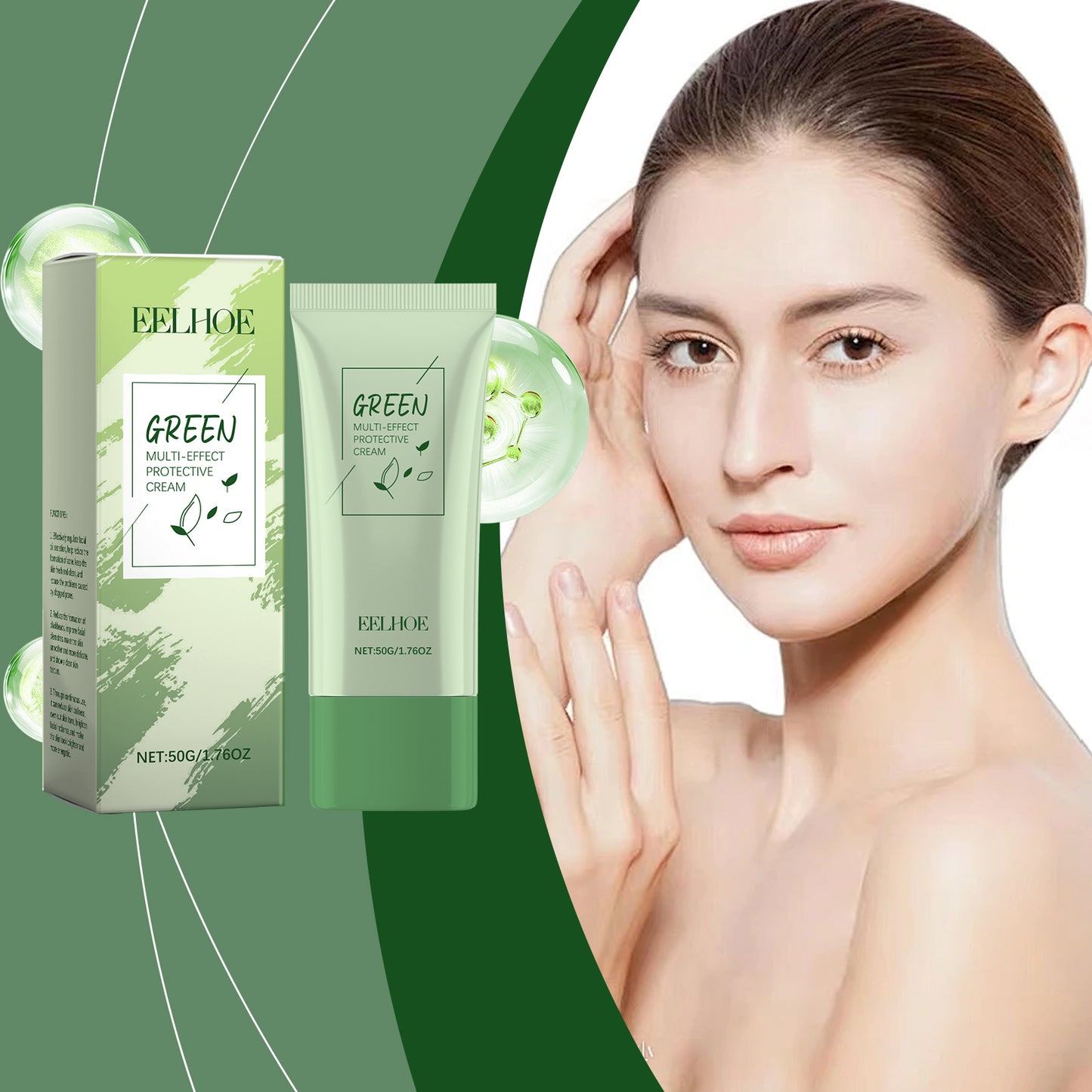 Green Tea Facial Moisturizing Cream - Hydrating Daily Skincare for Bright Skin