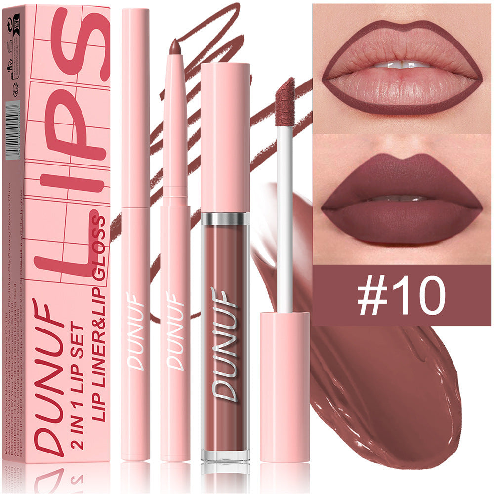 Velvet Matte Lip Glaze Set - Long-lasting, Highly Pigmented Lipstick for Natural Nude Look