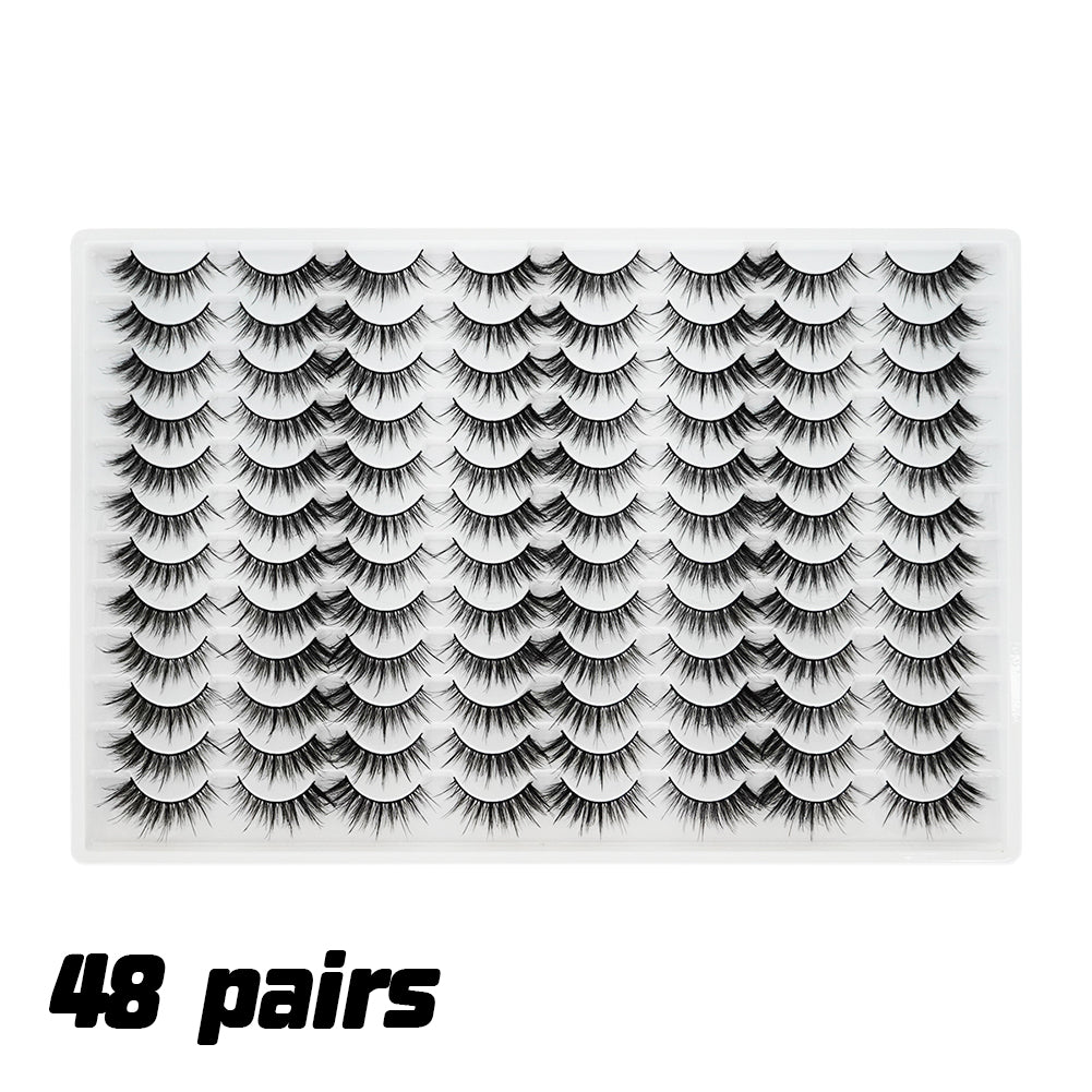 3D Multi-Layered False Eyelashes - Soft & Realistic Black Lashes