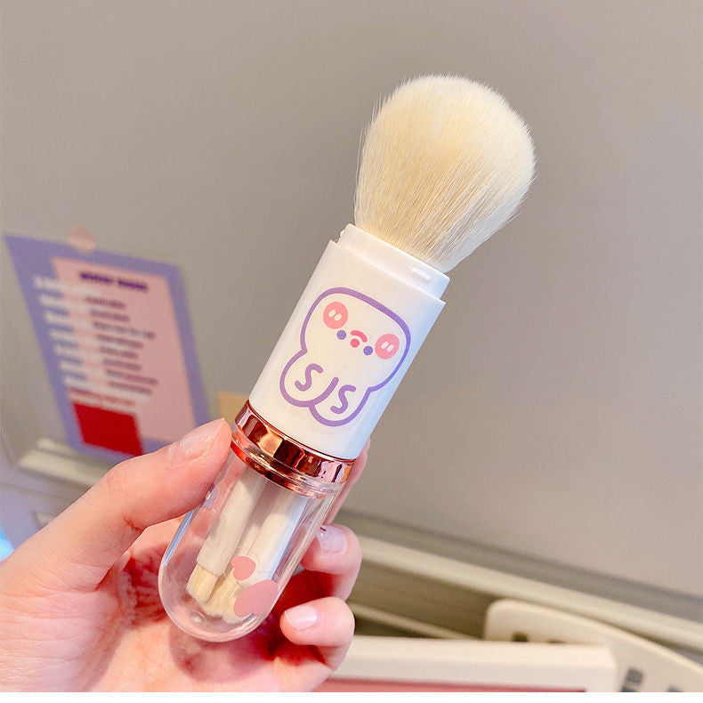 Four-in-One Makeup Brush Set for Face Eye Lip with Multiple Colors