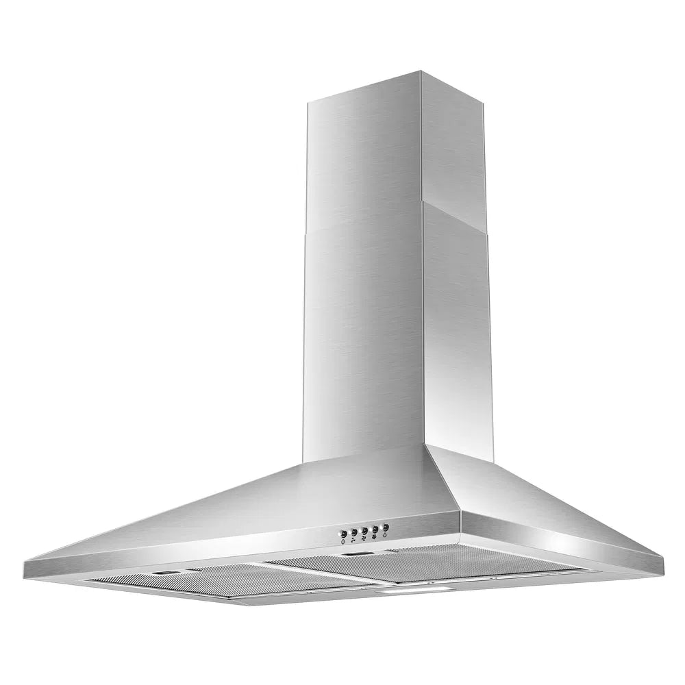 30 Inch Stainless Steel Wall Mount Range Hood with LED Lights & 3-Speed Fan