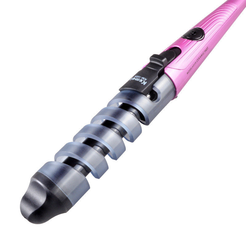 Large Spiral Hair Curler Iron for Curling & Straightening - Ceramic, Dual-Purpose