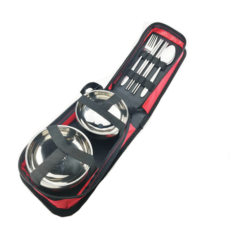 Portable Stainless Steel Folding Bowl Set for Outdoor Dining and Camping
