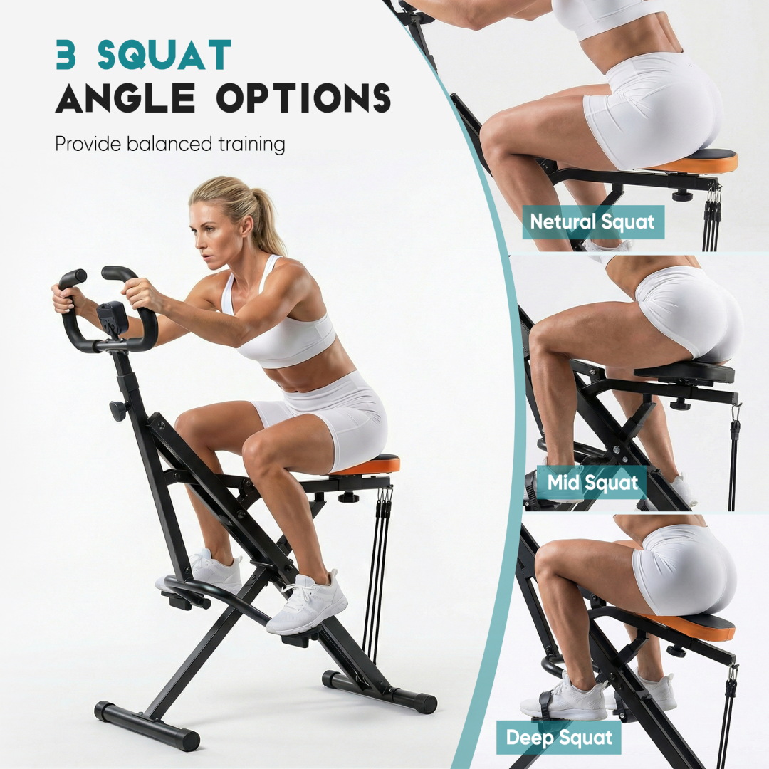 Foldable Home Squat Machine with Adjustable Resistance - 330 lbs