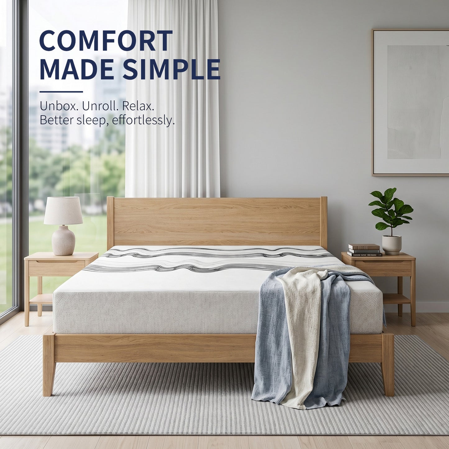 King Size 12 Inch Memory Foam Mattress for Cooling Comfort