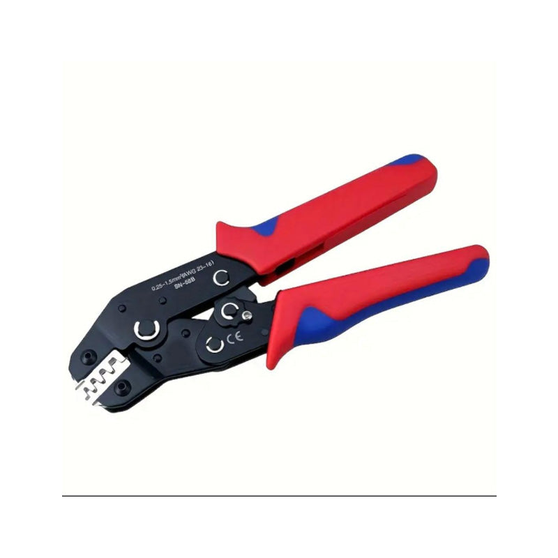 Red Crimping Pliers for Wire Terminals and Connectors - Hand Tool