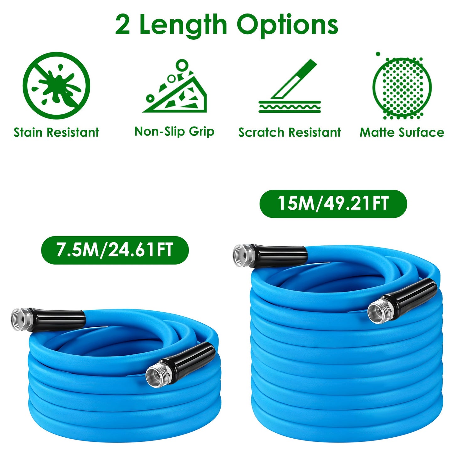 Heavy Duty Flexible Garden Hose - Kink-Free, Leak-Resistant, 3-Layer PVC