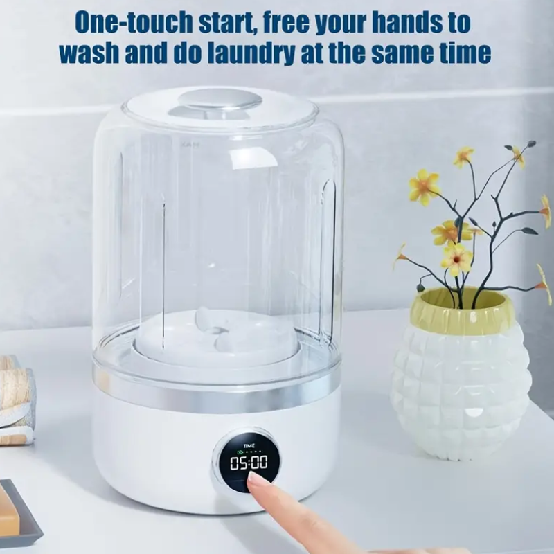 Portable Mini Washer 1.2L - USB Rechargeable Cordless Laundry for Travel & Home
