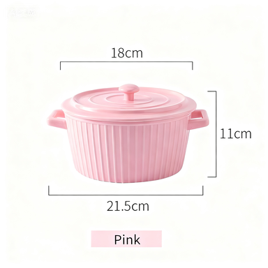 8-Inch Pink Soup Pot - Durable Kitchen Cookware
