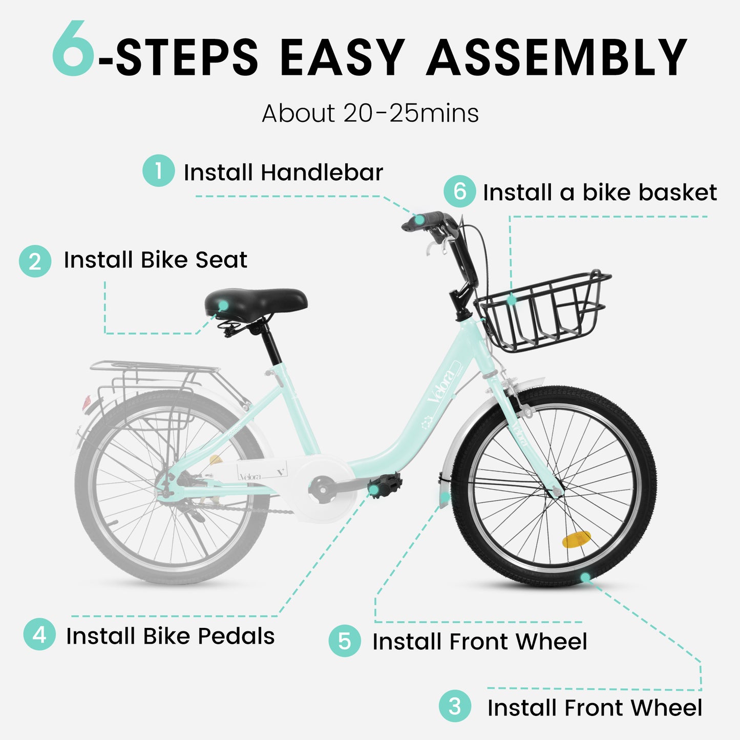 20-Inch Kids Bike for Boys & Girls - Lightweight Steel Frame