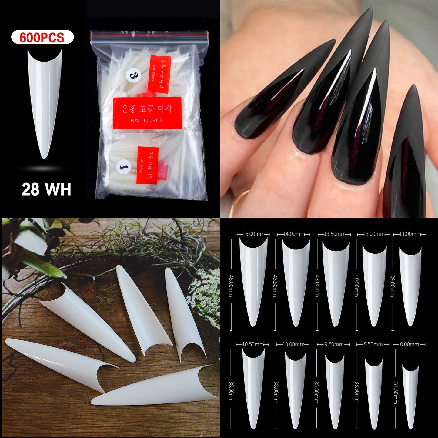 French Pointed Non-Marking Ballet Nail Art Tools - Transparent